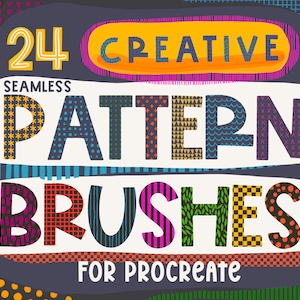 Procreate Pattern Brushes: 24 Abstract Texture Stamps (Brushset)