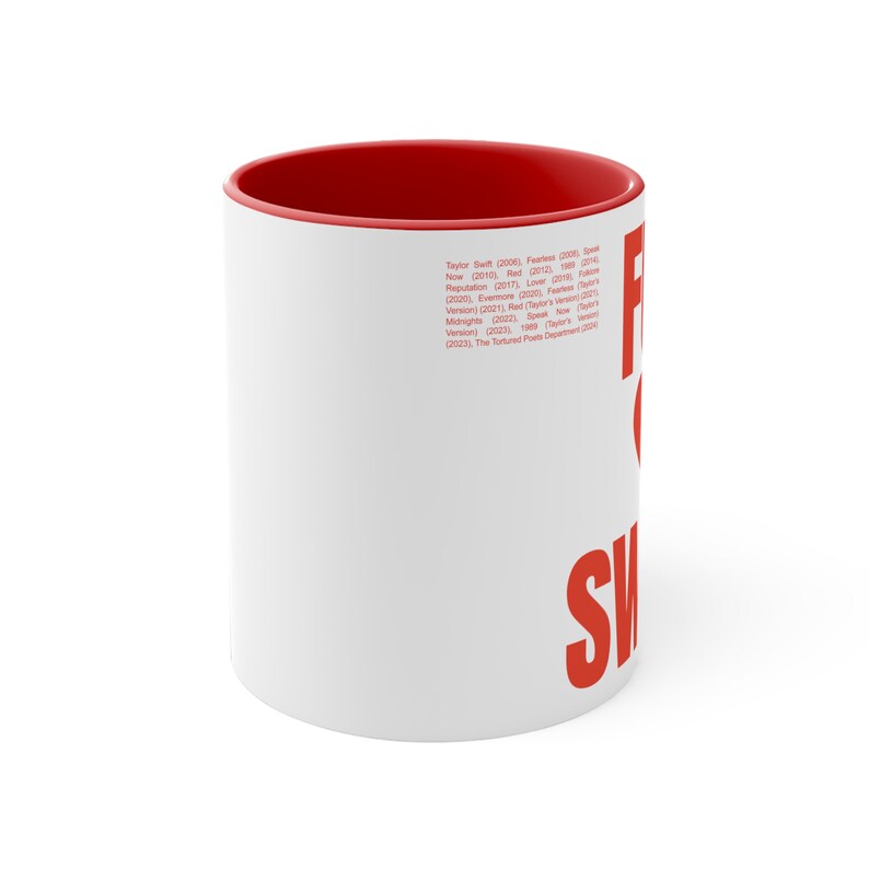 Full Of Swift Mug, Red Accent Ceramic Mug, Swiftie Gift image 2