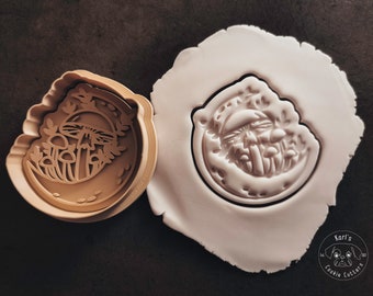 mystical mushroom, magic mushroom cookie cutter & stamp I Fondant stamp