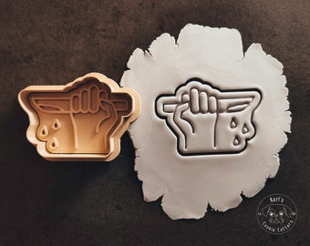 true crime, Hand mit Messer cookie cutter & stamp I Keksausstecher