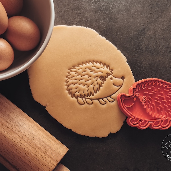 Erizo, Cortador de galletas de animales del bosque y sello I Cortador de galletas I Cortador de fondant