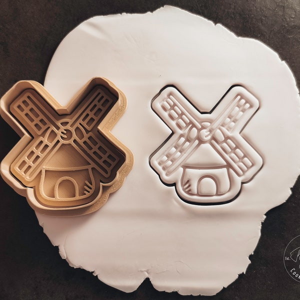 Windmühle, wind mill cookie cutter & stamp I Fondant Stempel I Ausstechform