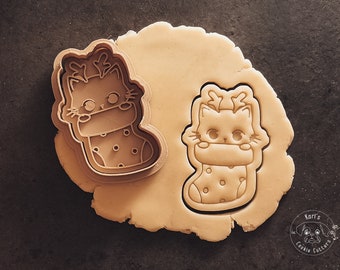 cat in a sock, christmas cookie cutter