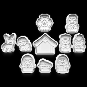Weihnachts Cookie Cutter Mega Set bestehend aus 10 Austecher mit Stempel
