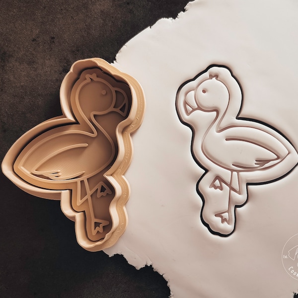 Flamingo cookie cutter & stamp I Fondant Stempel I Keks Ausstechform