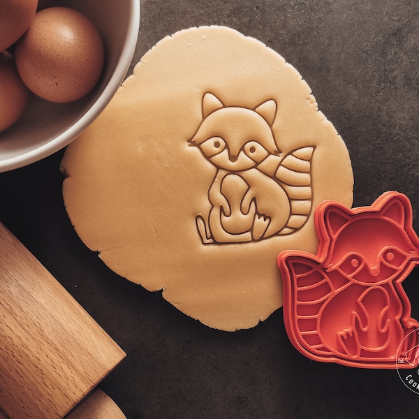 Raccoon Cookie Cutter & Stamp I Fondant Cutter