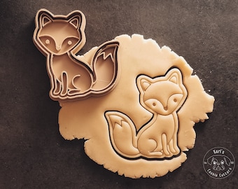 Fuchs, Fox Cookie Cutter & Stamp I Keksausstecher I Fondant Stempel