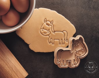 Cavallo, formina per biscotti e timbro della fattoria I Formina per biscotti fondente I Formina per biscotti