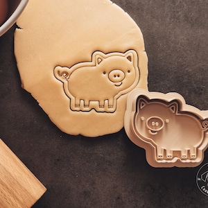 Schwein, Ferkel, Pig Cookie Cutter & Stamp I Bauernhof Tiere I Fondant Ausstecher