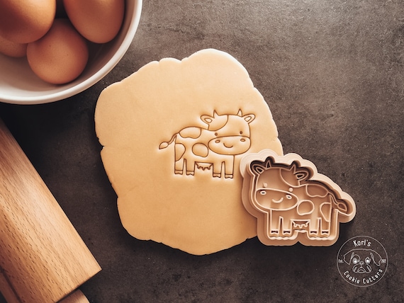 Kuh mit Flecken , Bauernhof Tiere Cookie cutter & Stamp I Ausstecherform Keks I Fondant Cutter