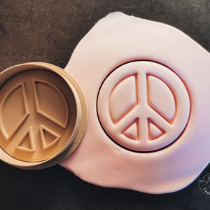 Peace sign cookie cutter and stamp I flower power