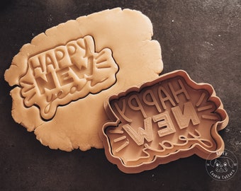Cortador de galletas Feliz Año Nuevo 2 I Cortador de galletas Nochevieja