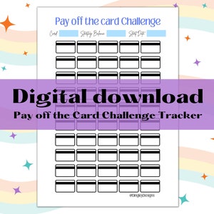 Pagar el rastreador de deudas de tarjetas de crédito, deuda, presupuesto, elaboración de presupuestos, descarga instantánea, descarga digital