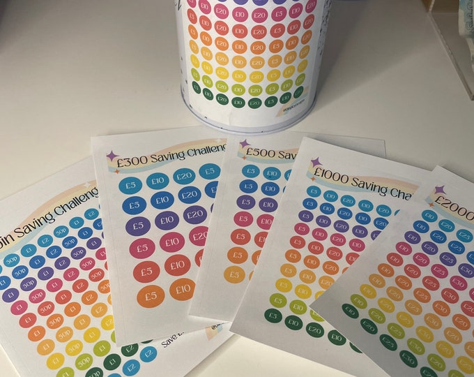 Money Tin Sticker Tracker, Money Saving Envelope Challenge, Save