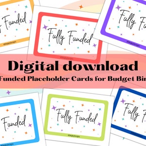 Segnaposto di denaro interamente finanziato per raccoglitori di budget, metodo di budget della busta di contanti, riempimento di contanti, debito, sfida di risparmio, download digitale