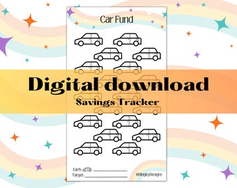 Car Fund Tracker, Budget, Budgeting, Savings Challenge, Money Saving, Instant  Digital download