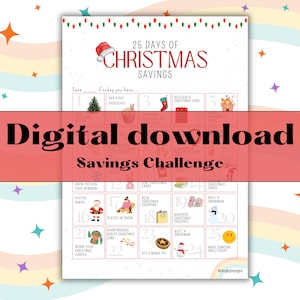 25 days of Christmas Savings, Festive, Advent, Budgeting, Savings Tracker, Instant digital download,Budget Tracking, Dingley Designs