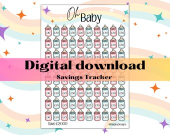 Oh Baby Fund 2000 Tracker, Budget, Budgeting, Savings Challenge, Money Saving, Instant  Digital download