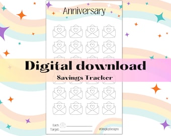 Anniversary Savings Fund Tracker, Budget, Budgeting, Savings Challenge, Money Saving, Instant  Digital download