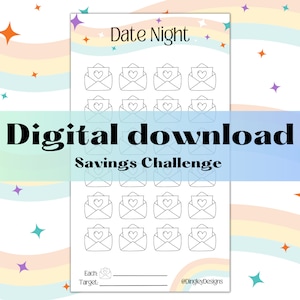 Date Night Savings Fund Tracker, Budget, Budgeting, Savings Challenge, Money Saving, Instant  Digital download
