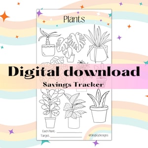 Plants and Garden Savings Tracker, Budget, Budgeting, Savings Challenge, Money Saving, Instant  Digital download
