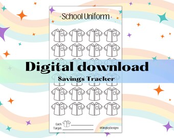 School Uniform Savings Fund Tracker, Budget, Budgeting, Savings Challenge, Money Saving, Instant  Digital download