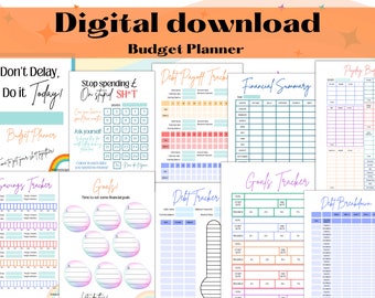 Personal Budget Planner, 12 Month, Digital Download, A4, Planner Bundle, Budget Binder, Undated Budget Planner | Dingley Designs