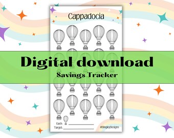 Cappadocia Turkey Travel Fund Tracker, Budget, Budgeting, Savings Challenge, Money Saving, Instant  Digital download
