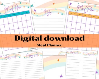 Weekly Meal Plan Sheets, Blank PDF's to help you Meal Prep, Calorie Counting, Budget, Template, Tracking, A4