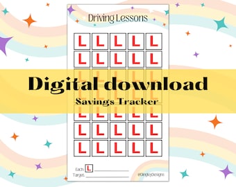 Driving Lessons Fund Tracker, Budget, Budgeting, Savings Challenge, Money Saving, Instant  Digital download