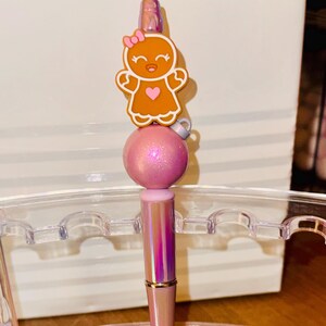 Gingerbread Girl with Ornament  Beaded Pen