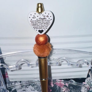 Daughter Heart Beaded Pen
