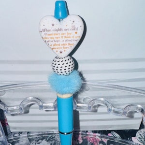 Memorial Heart Beaded Pen