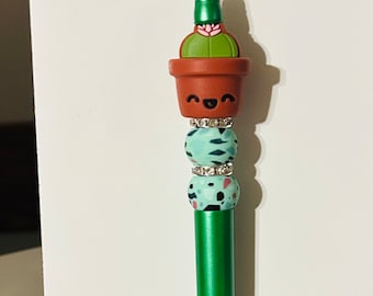 Happy Succulent Beaded Pen