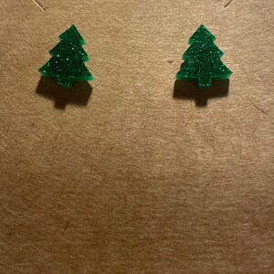 Glitter Christmas Tree Earrings