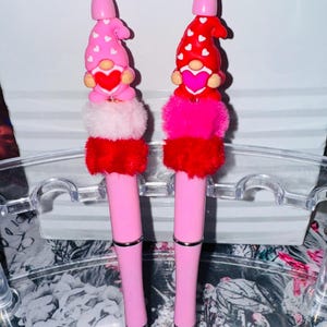 3D Valentine Gnome Beaded Pens