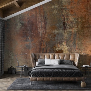 Venezianische Bronze Stucktapete | Modernes Industrielles Schälen und Aufkleben | Faux-Textur | Abnehmbare Wandkunst | Wohnzimmer Aufkleber #580