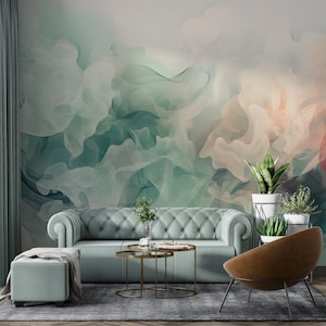 MODERN Pastel Watercolor Wallpaper | Abstract Ombre Mural Peel and Stick | Abstract Pastel Removable Wall Art | Temporary Decal #509
