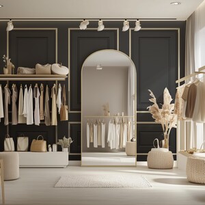 Black and Gold Wood Panel Wallpaper: Modern Wainscot Mural - Peel and Stick image 2
