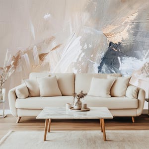 Abstract Retro Oil Painting Wallpaper, Removable Art, Vintage Grunge Wall Mural, Venetian Peel and Stick, Stucco Plaster Living Room #752