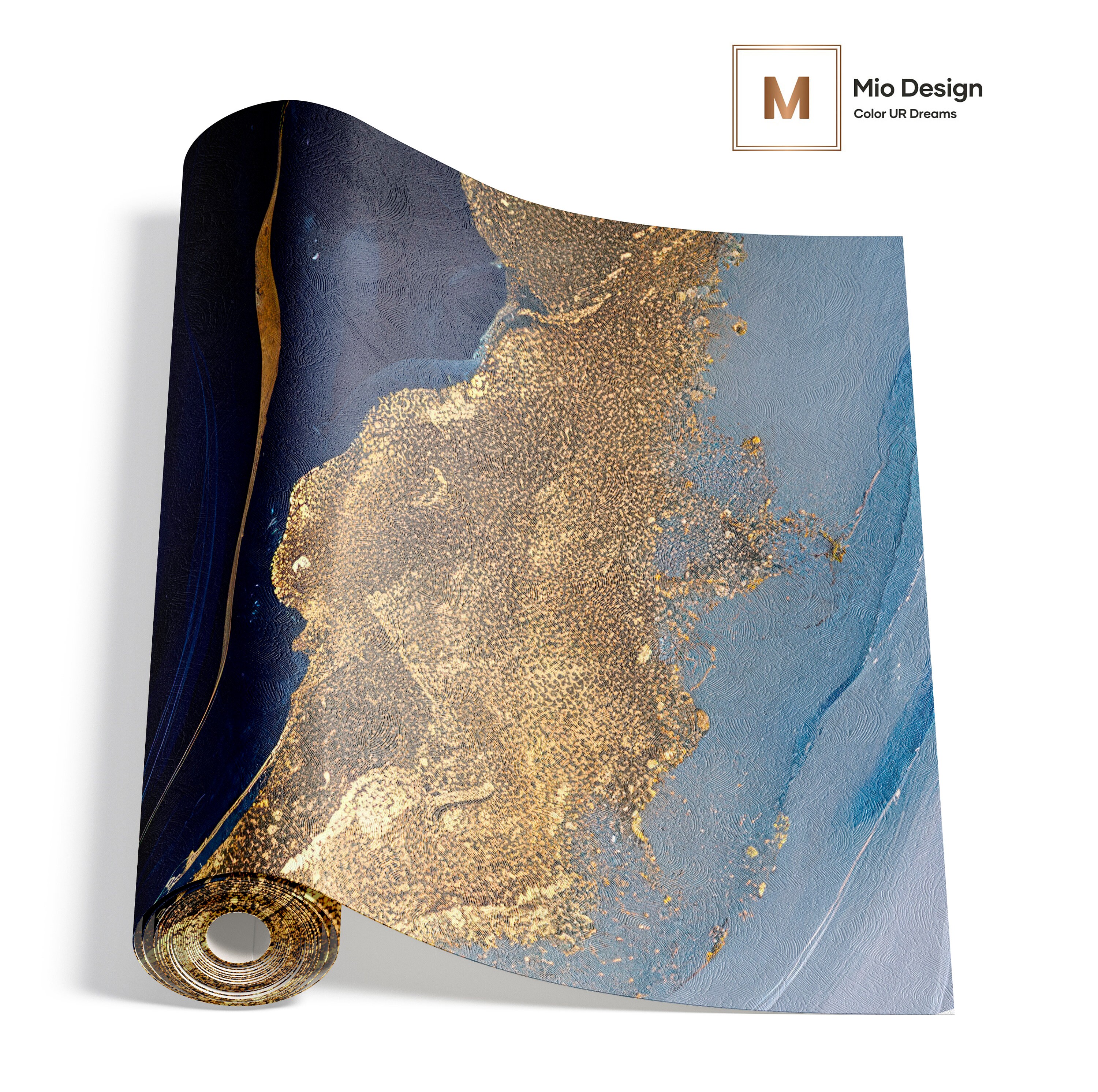 Blue Gold Marble Wallpaper Mural: Luxurious Home Decor #469 - Etsy