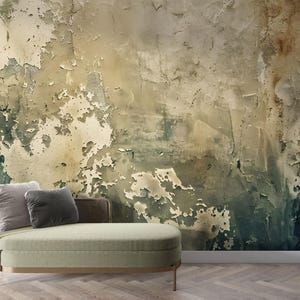 Retro Venetian Plaster Wallpaper - Stucco Watercolor Wallpaper, Vintage Decorative Design - Removable Peel and Stick Wall Art, M680