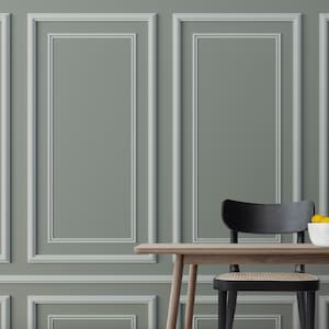 Pannelli in legno grigio lunare Carta da parati / Arte murale classica / Decalcomania da parete vintage / Rivestimento antico / Boiserie di lusso / Stacca e attacca #309