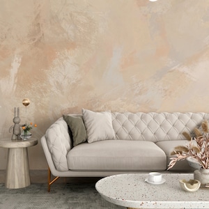 Moderne Neutrale venezianische Tapete | Faux-Textur | Dekorfarbe | Boho Wand Kunst | Stuck Gips Wohnzimmer #479