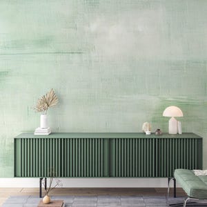 RETRO Light Green Concrete Wallpaper | Faux Texture | Decorative Paint | Boho Wall Art | Stucco Plaster Effect #512