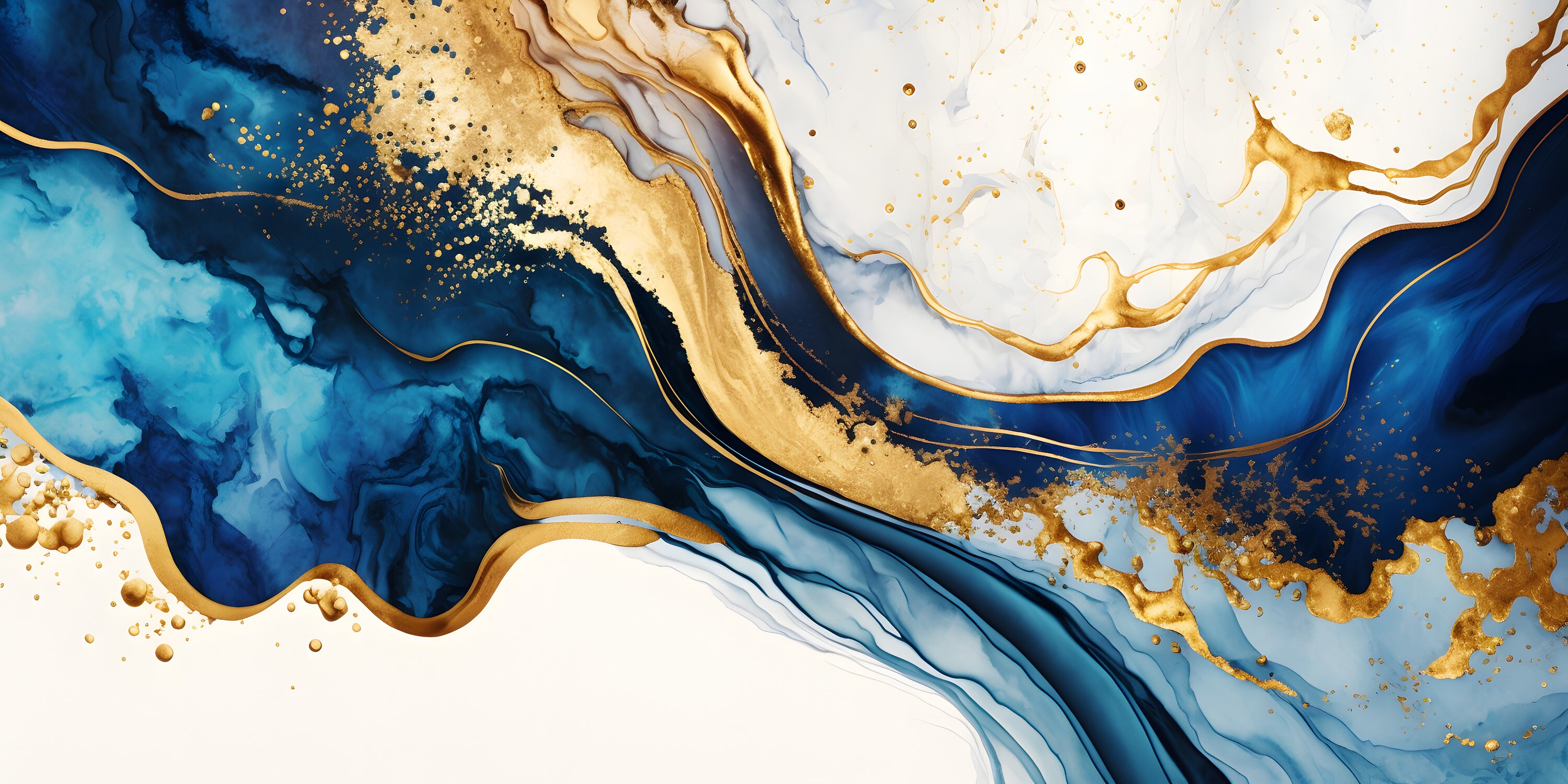 Elegant Blue Gold Marble Wallpaper, Chic Wall Decor, Perfect for Room ...