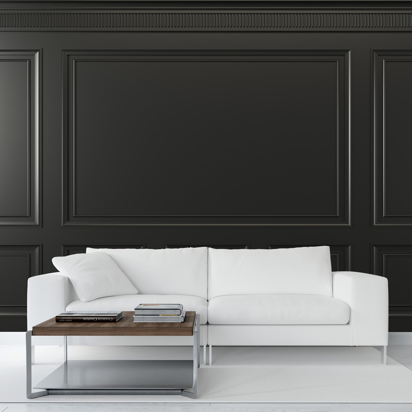 BLACK Wood Panels Wallpaper Antique Wood Mural Art Classic and Vintage