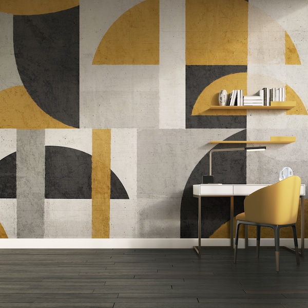 Contemporary Geometric Wallpaper Etsy Norway
