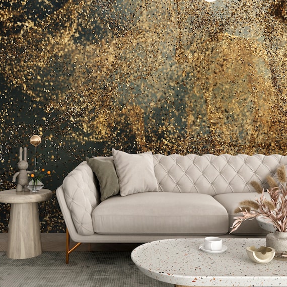 Gold Wallpaper Living Room Ideas