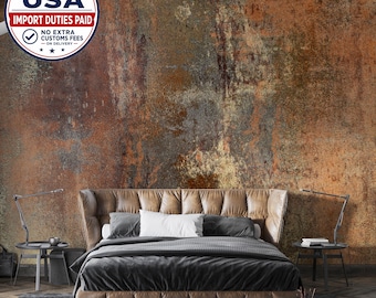 Venetian Bronze Stucco Wallpaper | Modern Industrial Peel and Stick | Faux Texture | Removable Wall Art | Living Room Decal #580